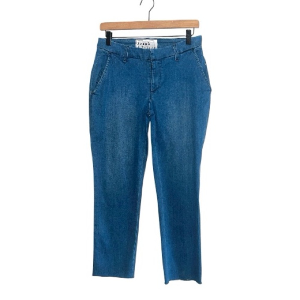 Frank & Eileen “Wicklow”‎ Italian Denim Crop Pants Blue Size 4 NWOT - Picture 2 of 13